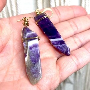 COPY - Amethyst One of a Kind Crystal Earrings